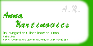 anna martinovics business card